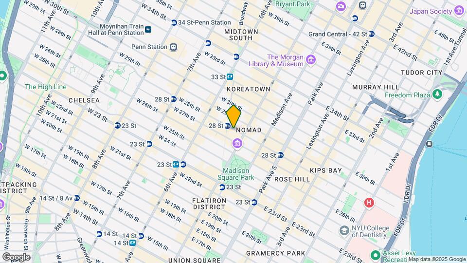 10 W 28th St Mapa y Detalles de la Ubicación