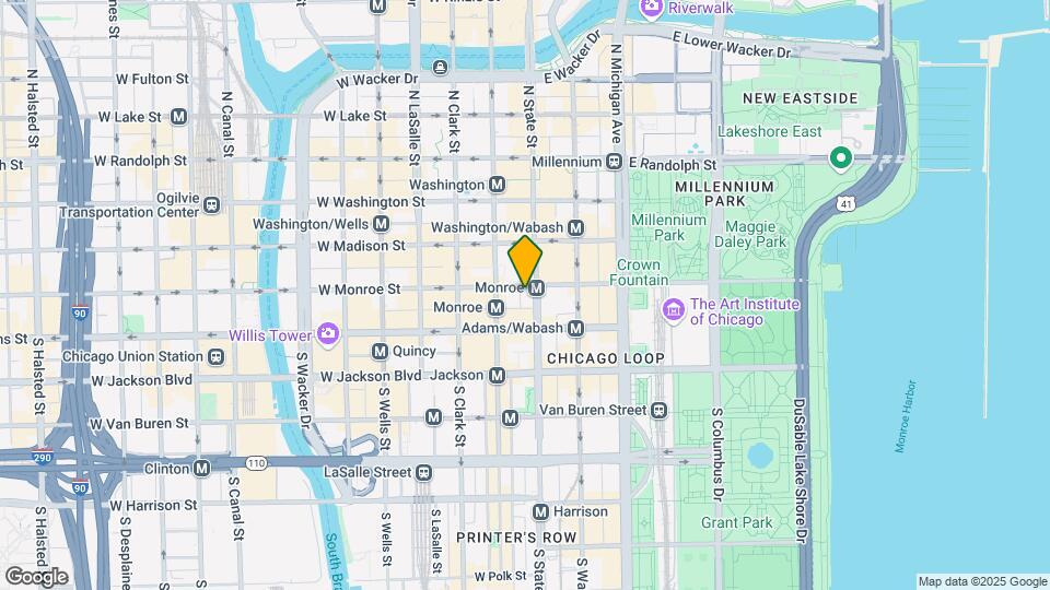 1 W Monroe St Map and Location Details