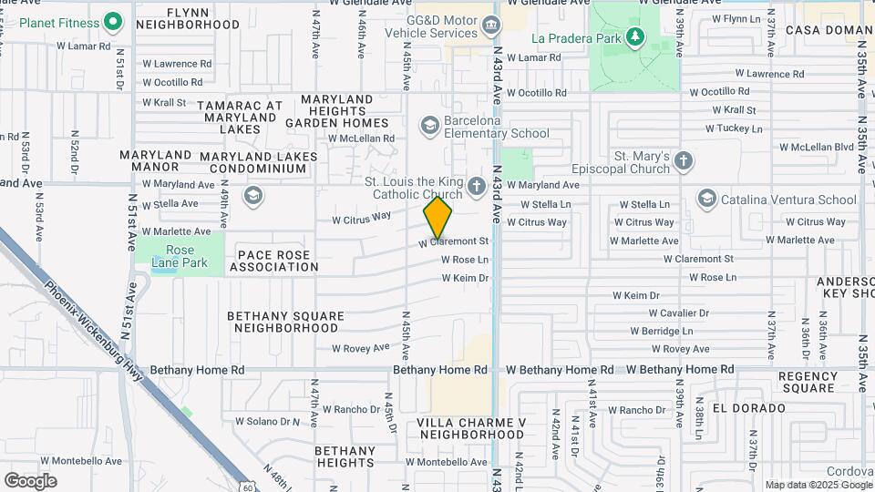 4401 W Claremont St Map and Location Details