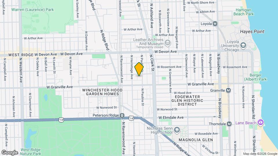 1715 W Thome Ave Mapa y Detalles de la Ubicación