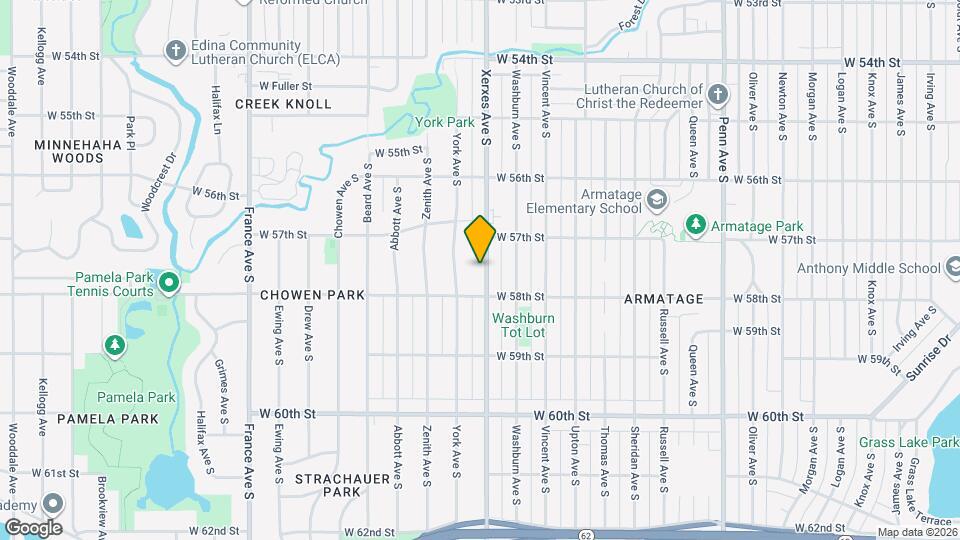 5728 Xerxes Ave S Mapa y Detalles de la Ubicación