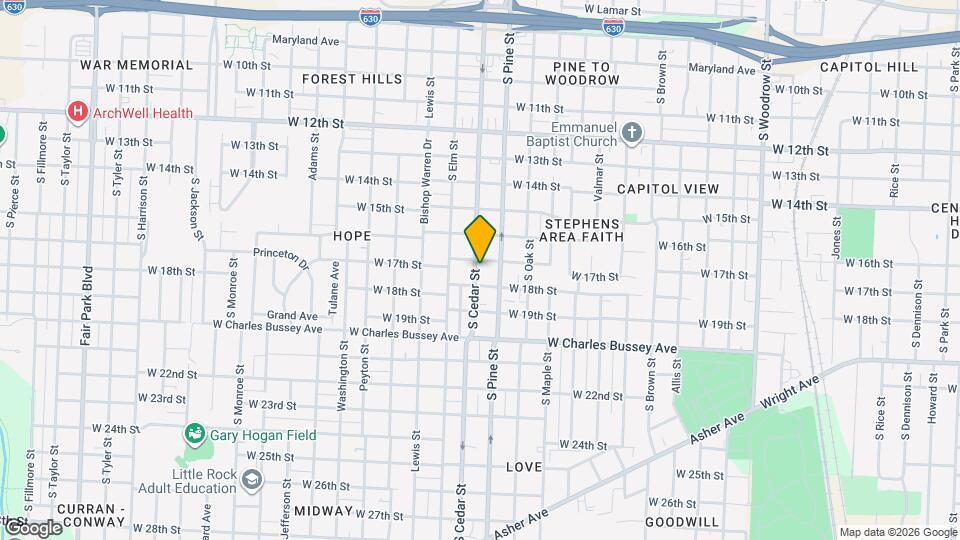 1705 S Cedar St Mapa y Detalles de la Ubicación