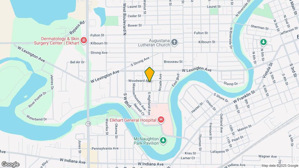 305 S Highland Ave Map and Location Details