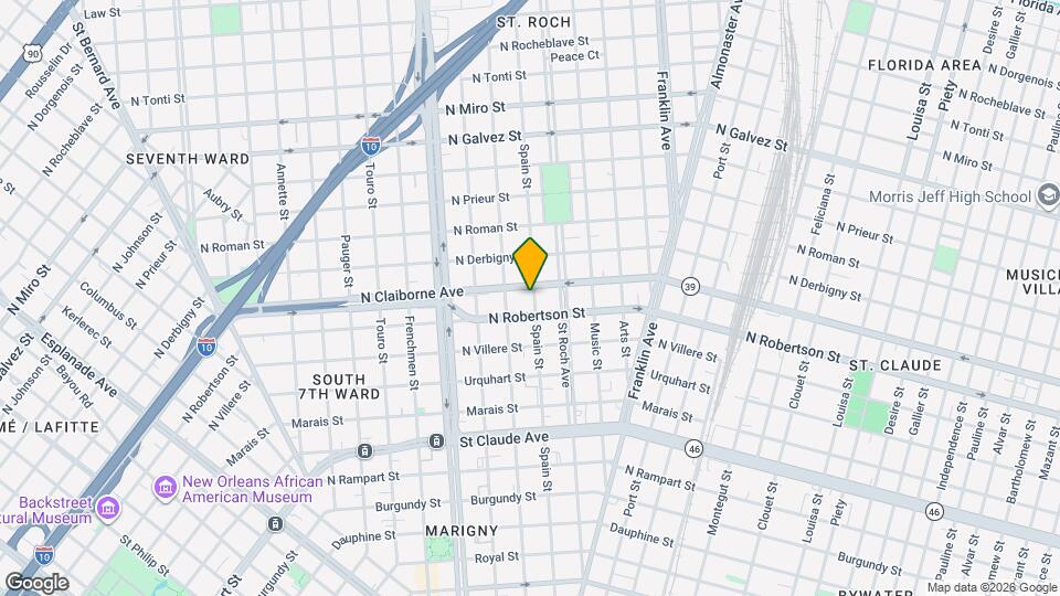 1526 Spain St, Unit B Map and Location Details