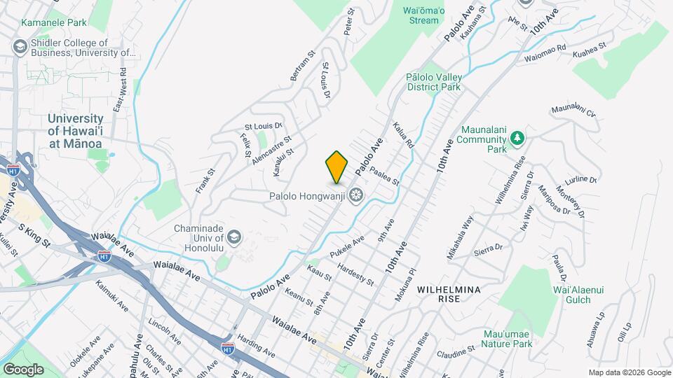 1644 Palolo Ave Map and Location Details