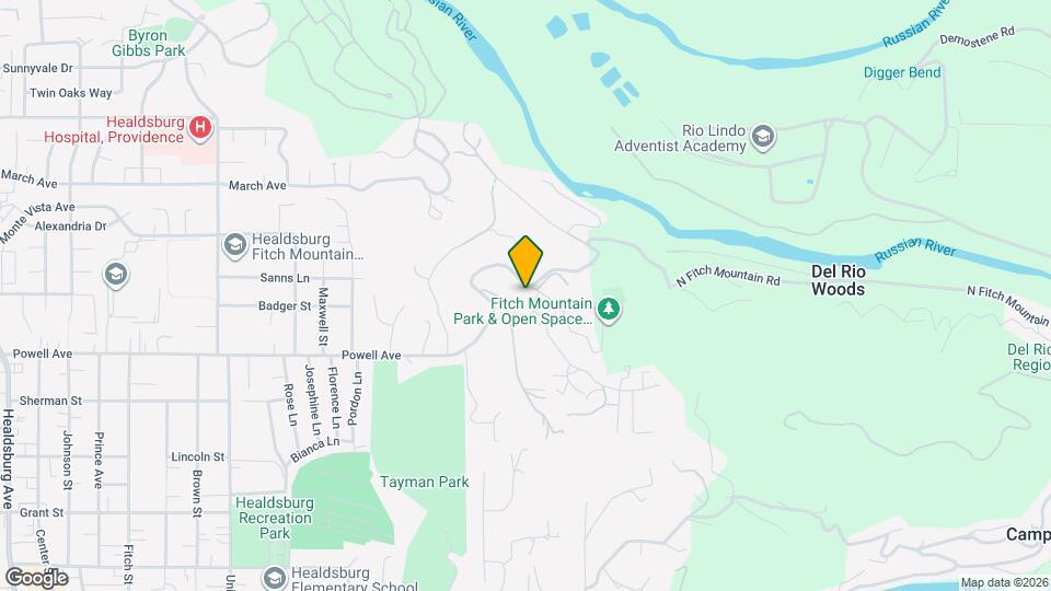 1244 N Fitch Mountain Rd Map and Location Details