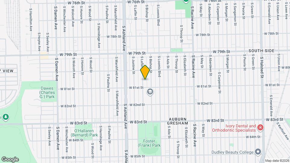8041 S Laflin St Map and Location Details