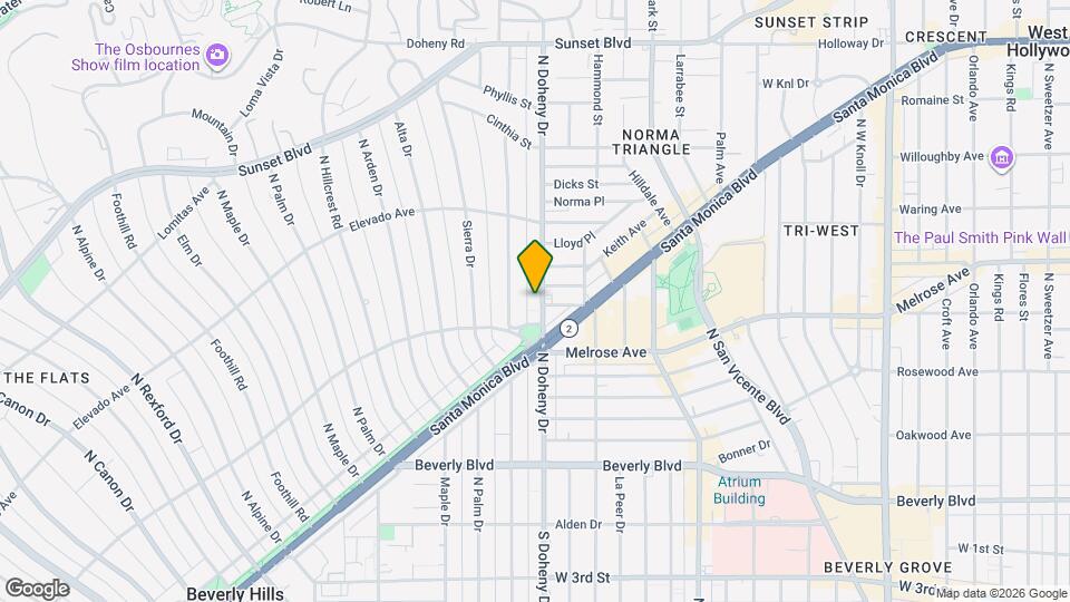 609 N Doheny Dr Map and Location Details
