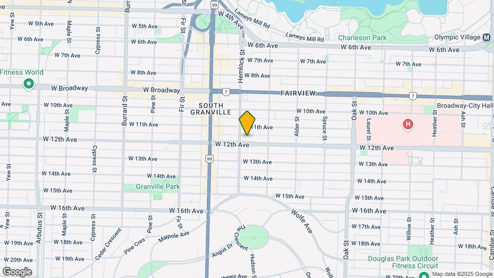1385 W 12th Ave Map and Location Details