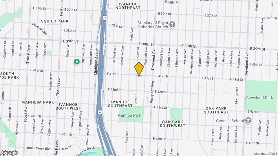4107 Olive St Map and Location Details