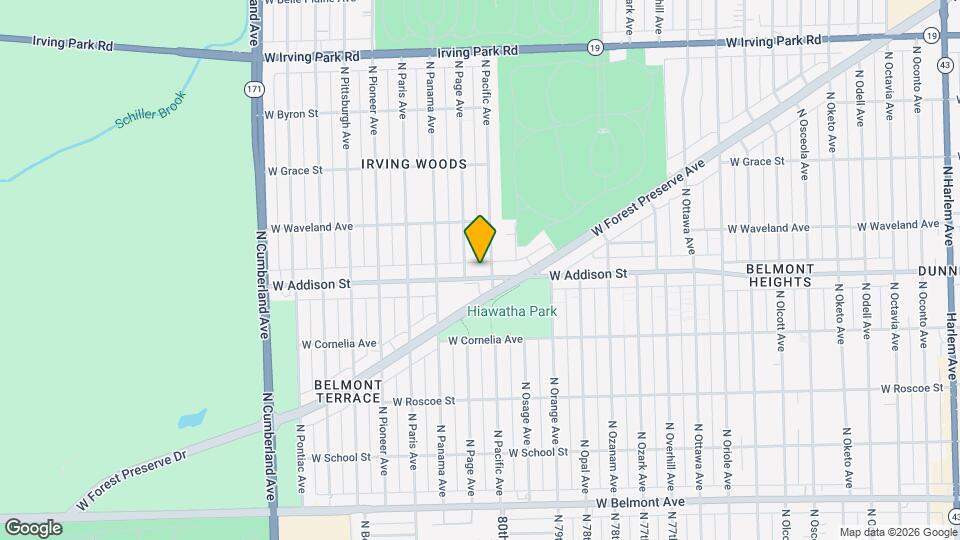 8010 W Addison St Map and Location Details