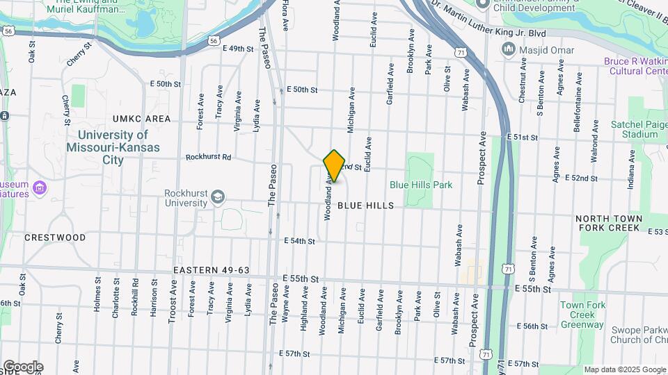 5225 Woodland Ave Map and Location Details