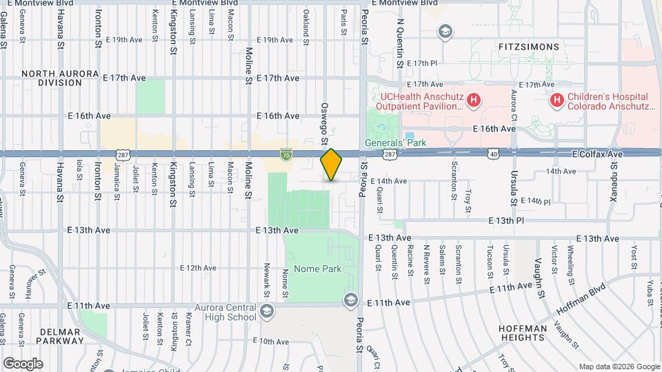 11910 E 14th Ave Mapa y Detalles de la Ubicación