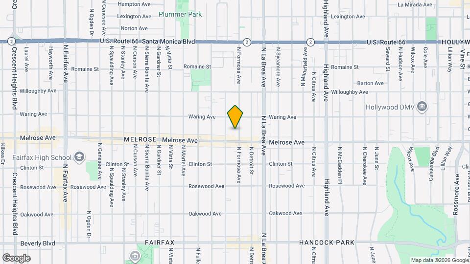 719 N Formosa Ave, Unit 2R Map and Location Details