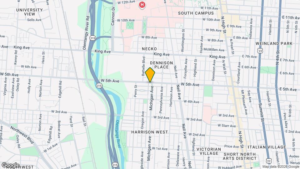 415 W 5th Ave Map and Location Details