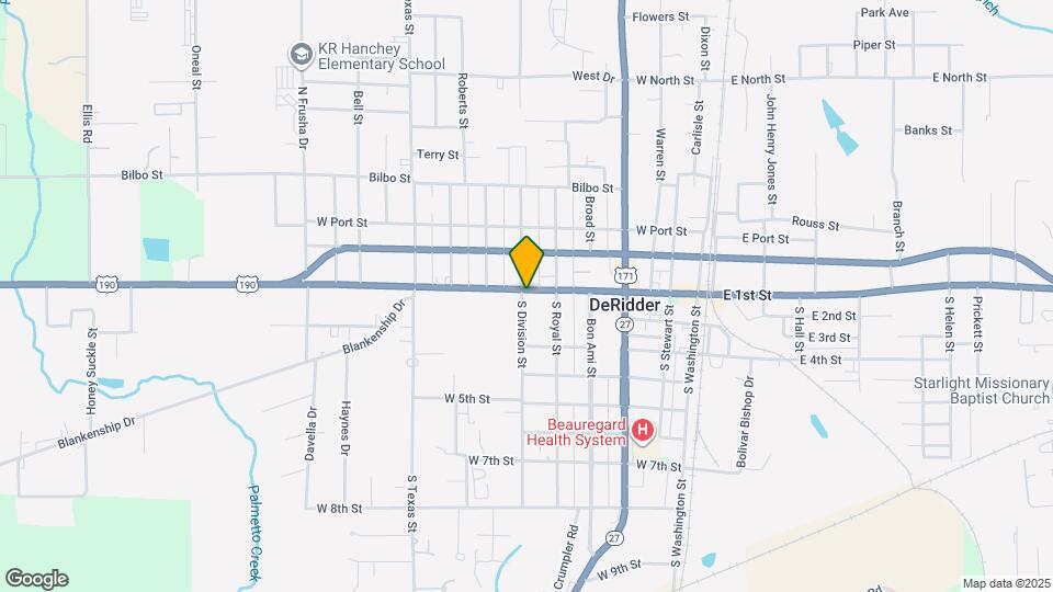 613 W 1st St Map and Location Details