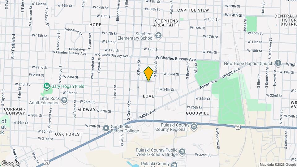 2305 S Oak St Map and Location Details