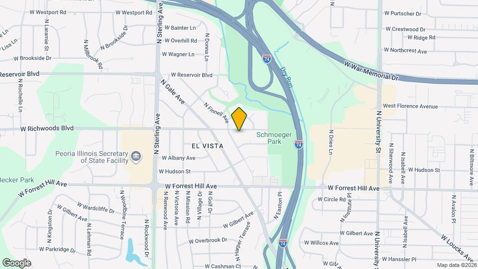 2022 W Richwoods Blvd Map and Location Details