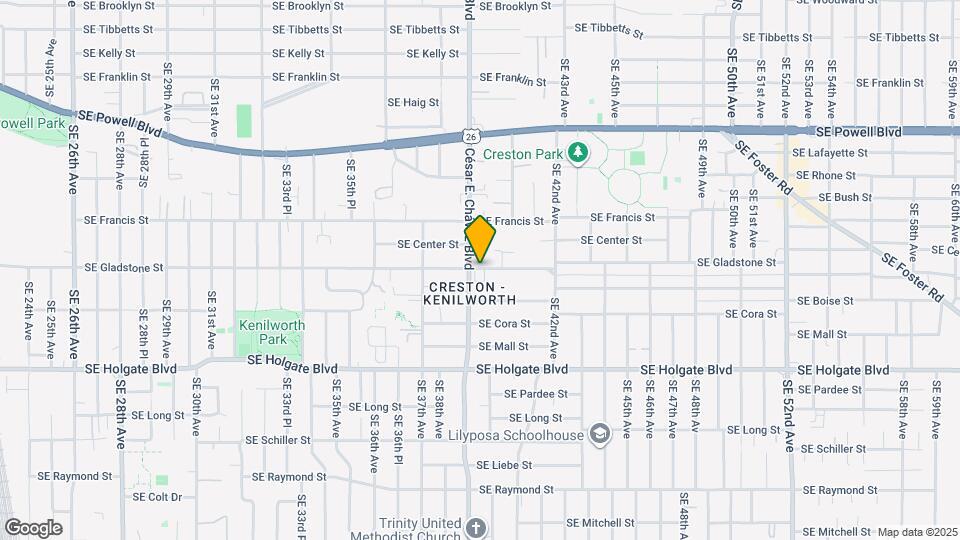 3920 SE Gladstone St Map and Location Details