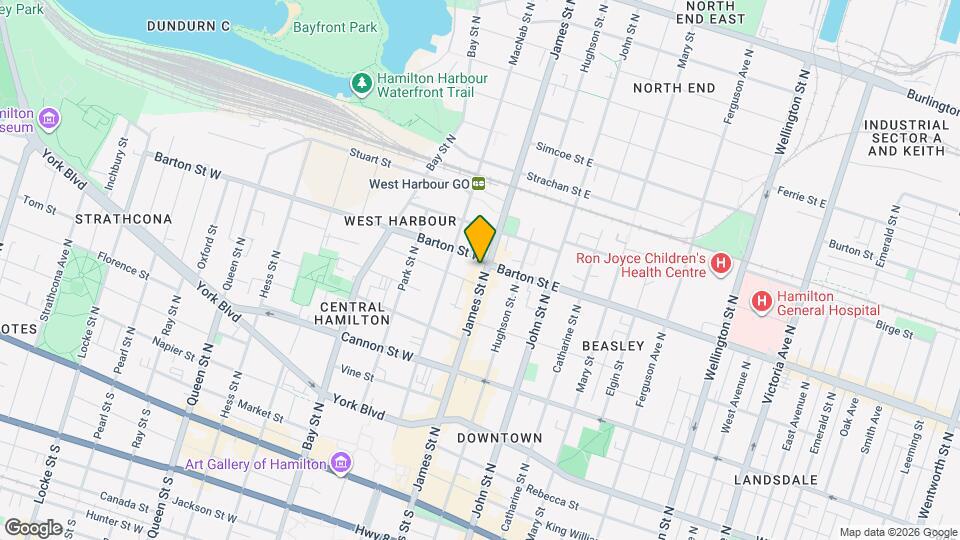 295 James St N Map and Location Details