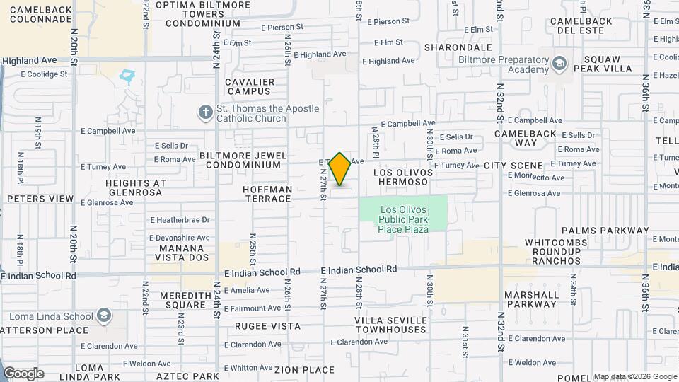 2718 E Glenrosa Ave Map and Location Details