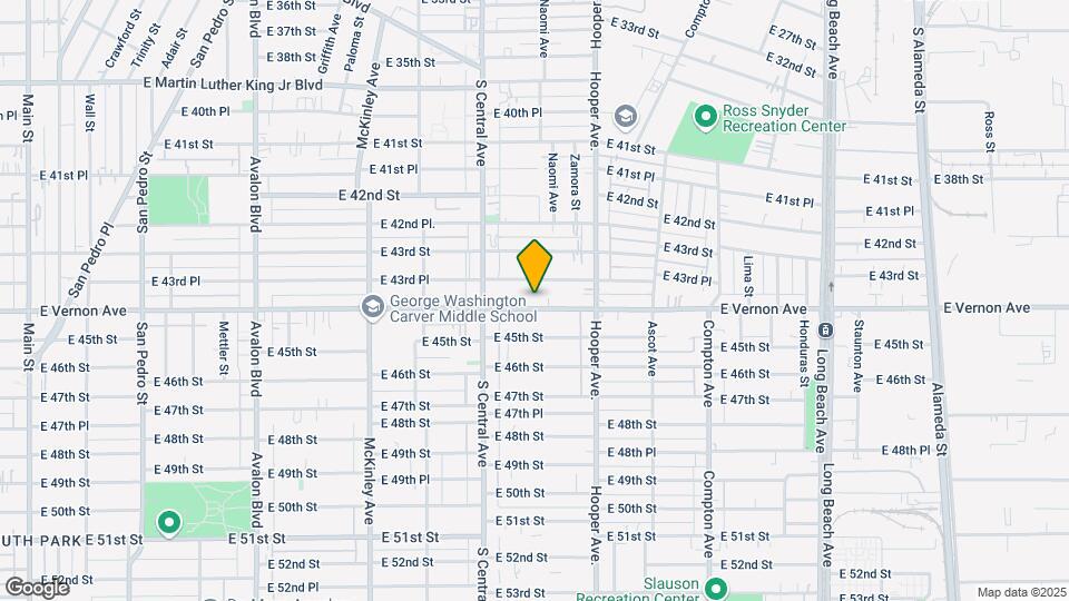 1185 E Vernon Ave Map and Location Details