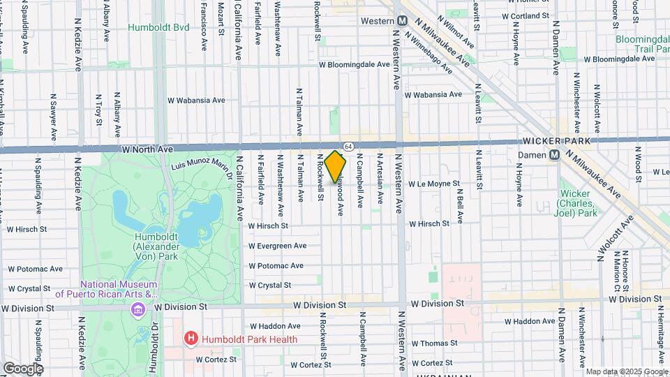 1456 N Maplewood Ave-Unit -1R Map and Location Details