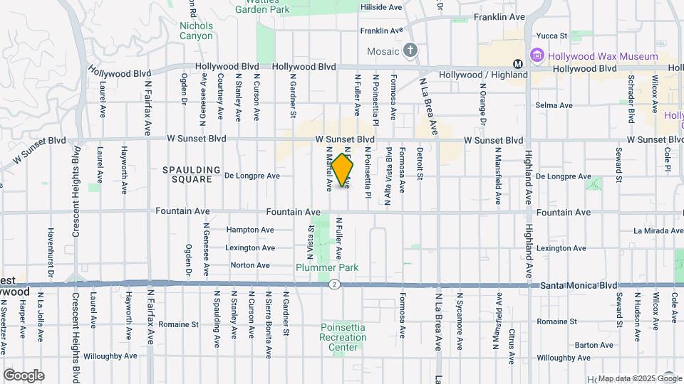 1333 N Fuller Ave Mapa y Detalles de la Ubicación