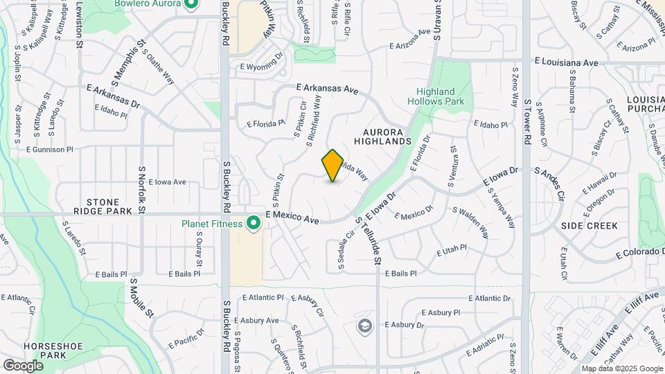 1657 S Sedalia St Map and Location Details