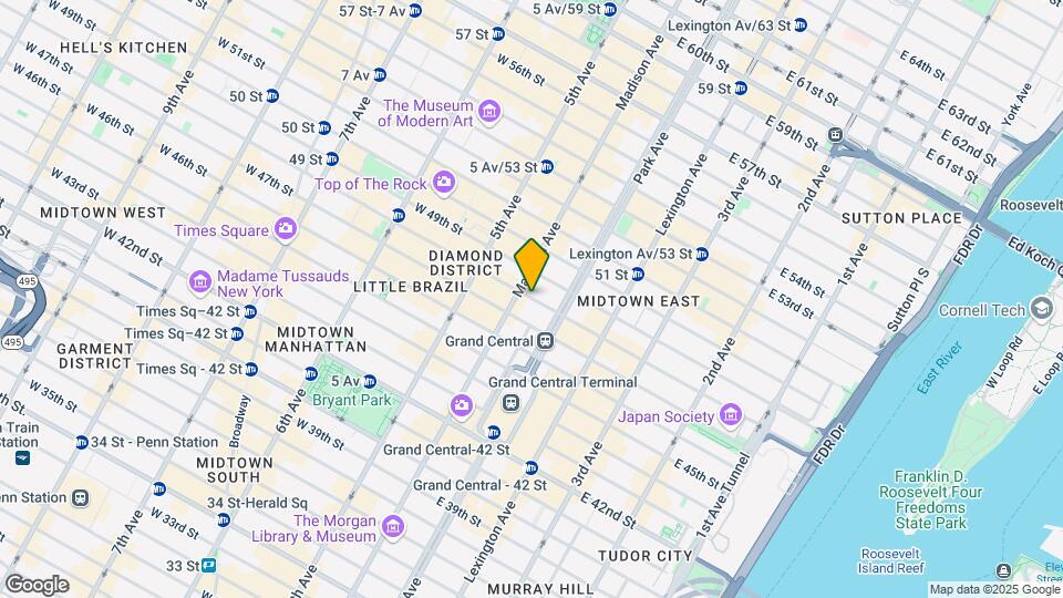 320 E 46th St Map and Location Details