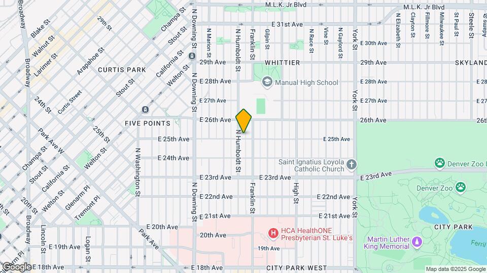 1541 E 25th Ave Map and Location Details