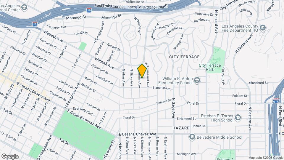 936 N Ditman Ave Map and Location Details