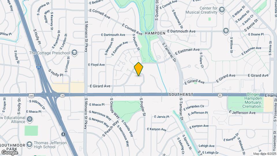 3460 S Poplar St Map and Location Details