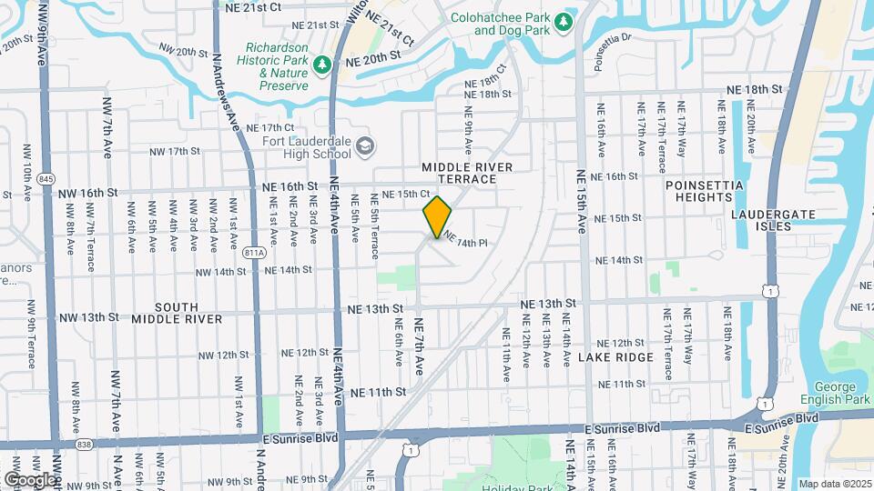 811 NE 14th Ct Map and Location Details