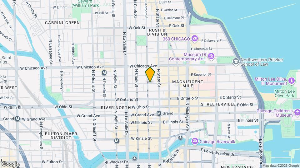 45 W Huron St Map and Location Details
