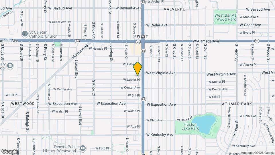 3033 W Custer Pl Map and Location Details