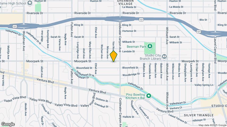 12932 Moorpark St Mapa y Detalles de la Ubicación
