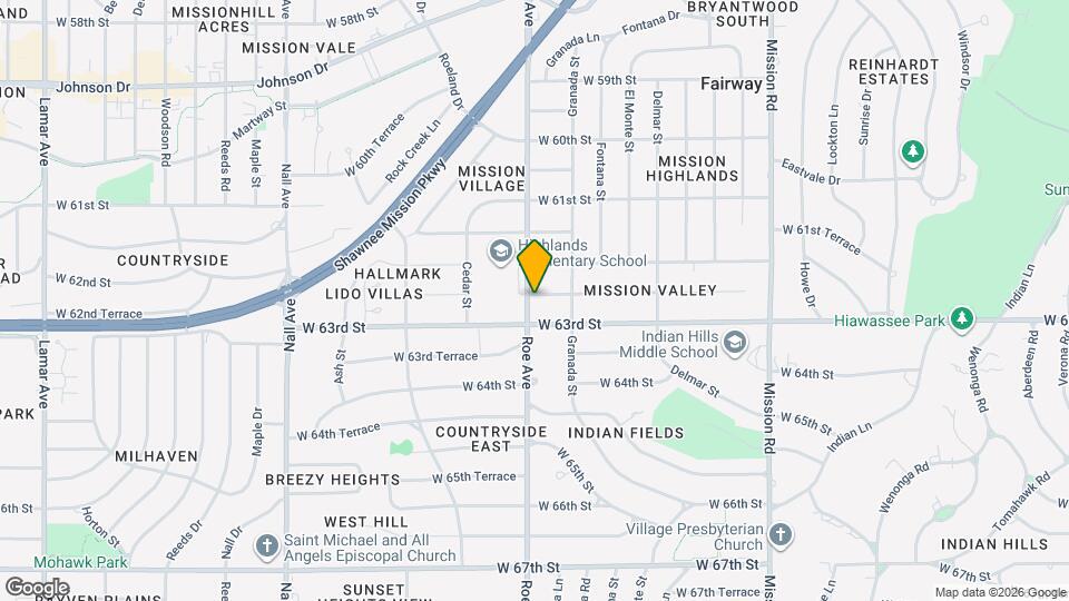 4631 W 62nd Terrace Map and Location Details