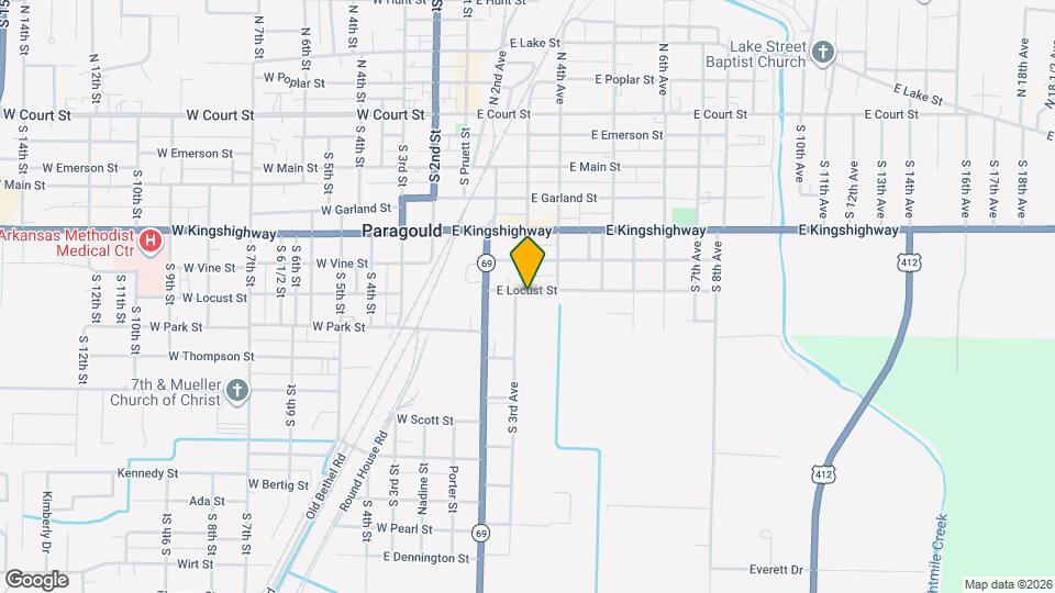 302 E Locust St Map and Location Details