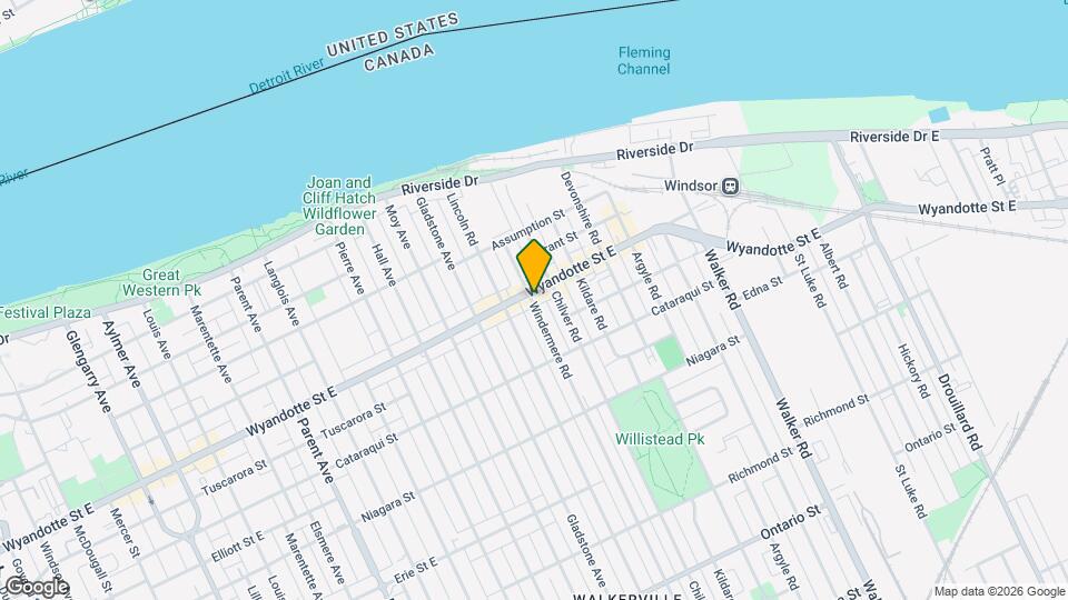 1701 Wyandotte St E Map and Location Details