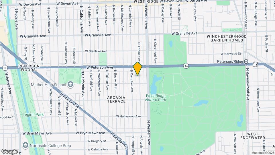 5920 N Artesian Ave Map and Location Details