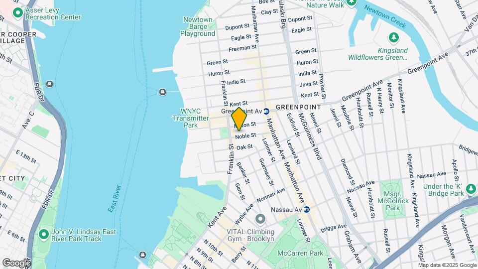 101 Noble St Mapa y Detalles de la Ubicación