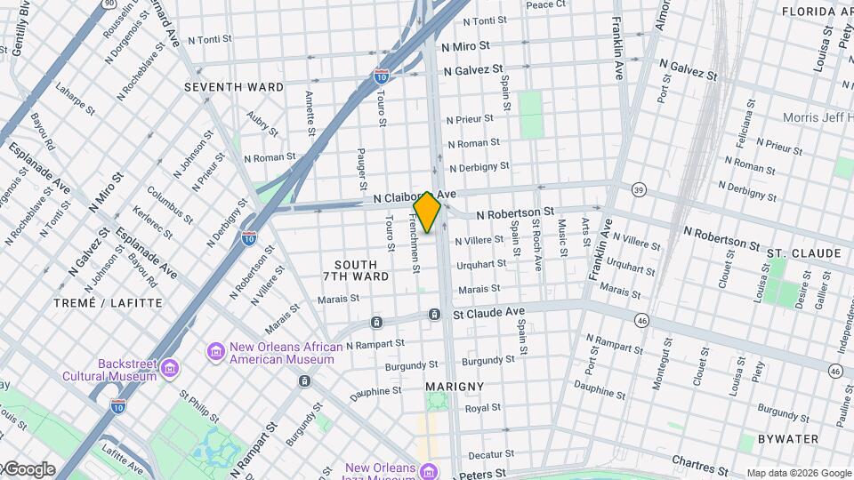 2119 N Villere St Map and Location Details