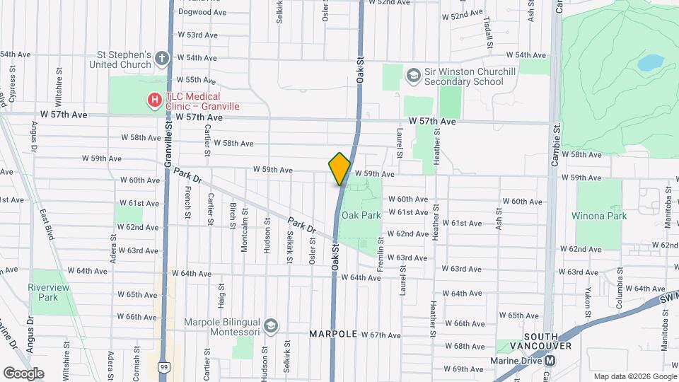 7555 Oak St Map and Location Details