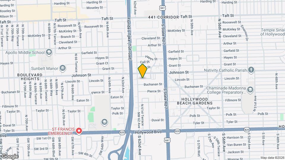 6124 Lincoln St Map and Location Details