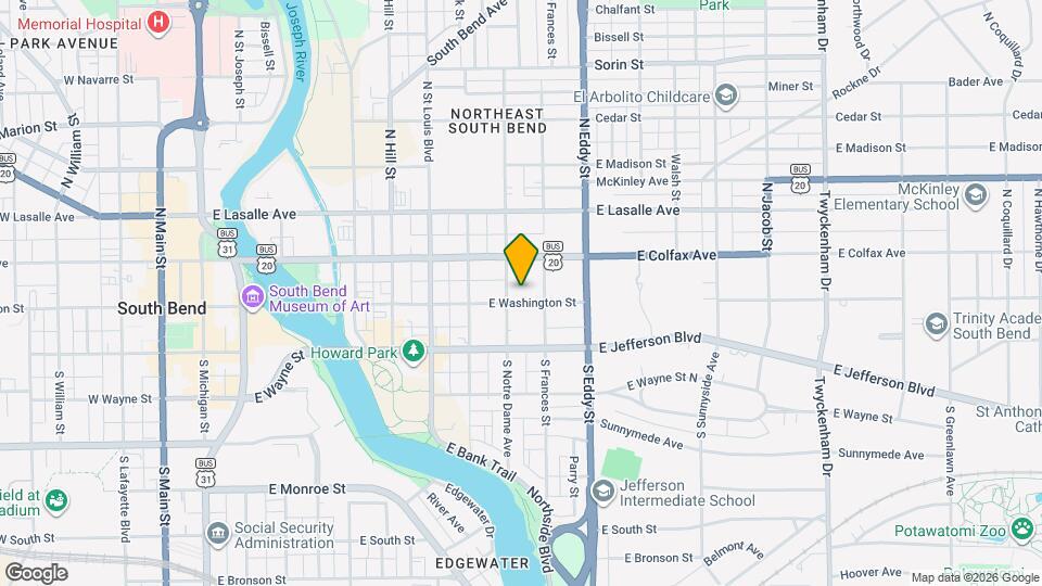 911 E Washington St Map and Location Details