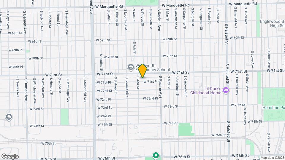 1268 W 71st Pl Mapa y Detalles de la Ubicación