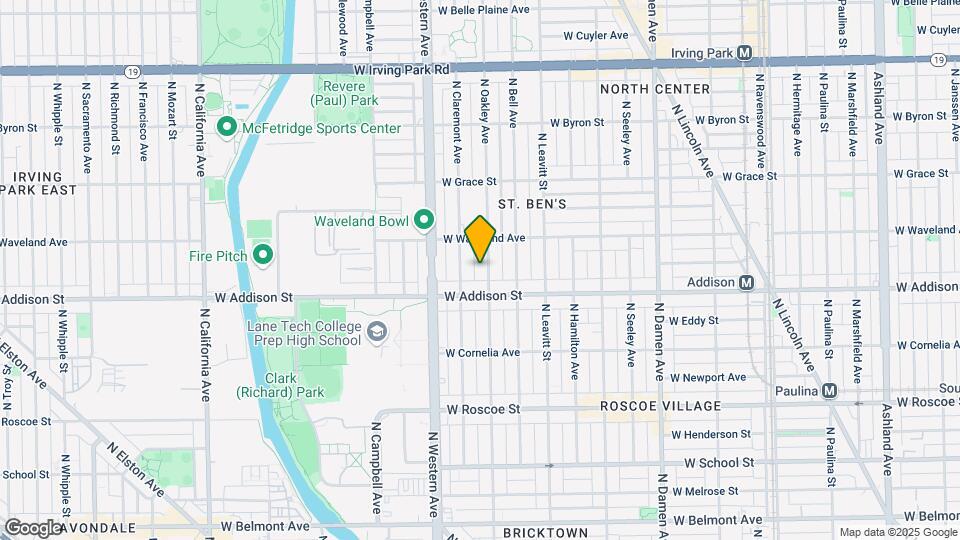 3626 N. Oakley 3 unit on 30ft lot Map and Location Details