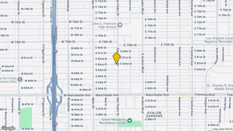 8251 S San Pedro St Map and Location Details