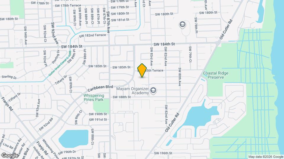 8380 SW 186th St Map and Location Details